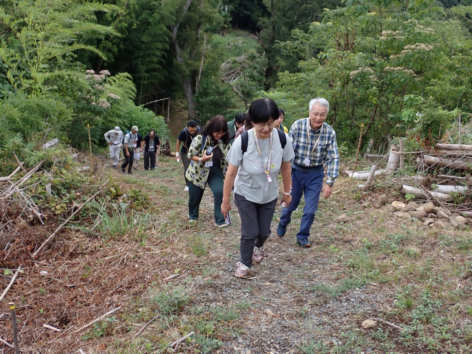 城山の山道を歩く